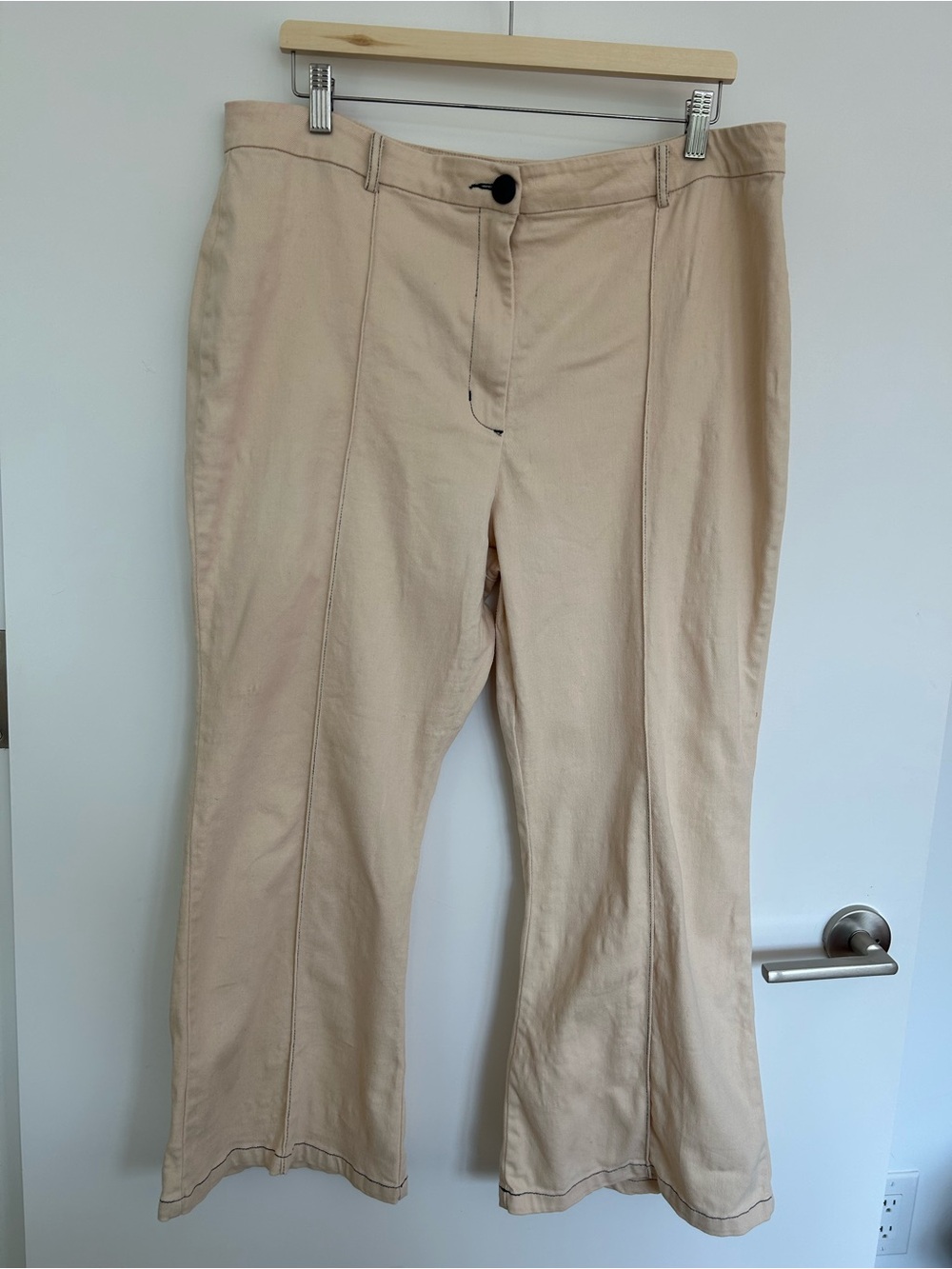 Wray Cotton Kick-flare Cream Pant